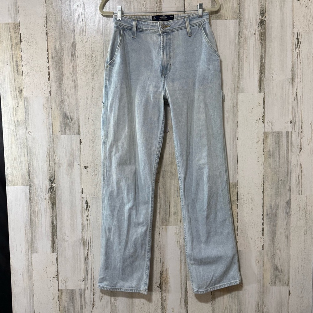 Hollister Light Blue Cargo Style Straight Leg Women's Jeans